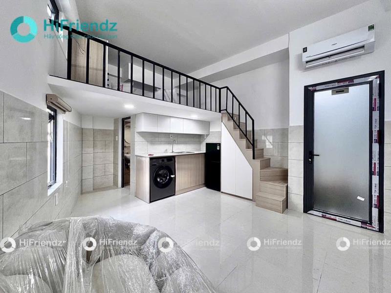 Cho thuê căn hộ có máy giặt riêng dạng duplex( gác cao )gần ngã tư hàng xanh, quận bình thạnh