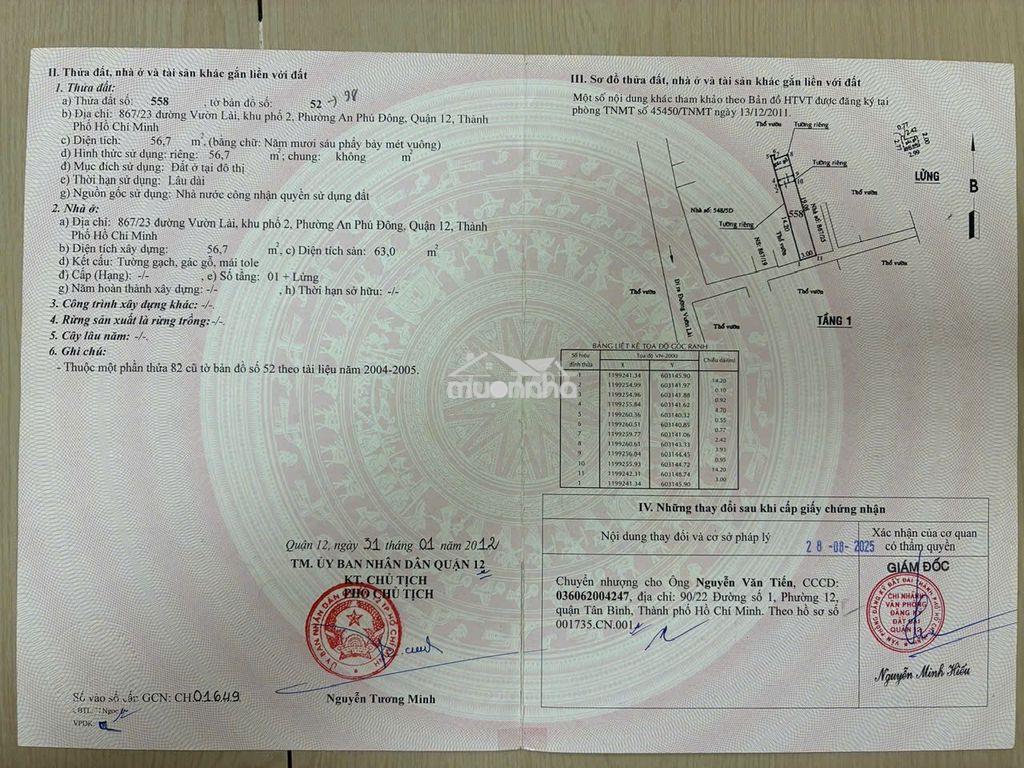 Chính chủ bán nhà vườn lài gần chân cầu an phú đông - Ảnh 3
