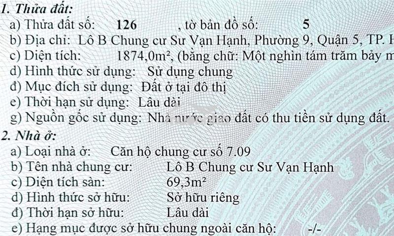 Căn hộ cần bán gấp (chính chủ)